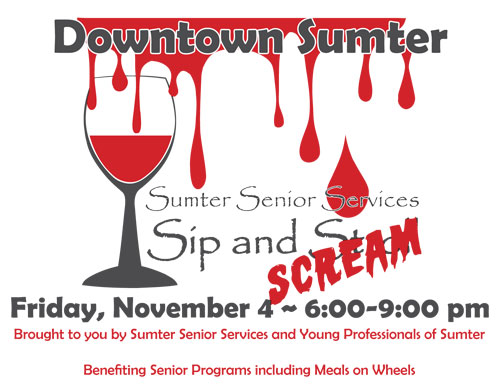 Sumter Sip and Scream Banner